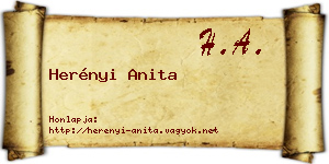 Herényi Anita névjegykártya